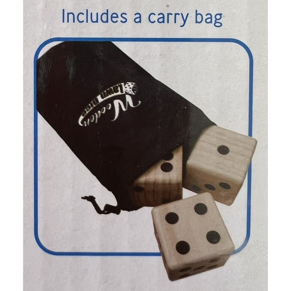 Crane Sports Wooden Lawn 3.5” Dice (6) W/Carry Bag Dice Yard Game New Sealed Box - Picture 3 of 4